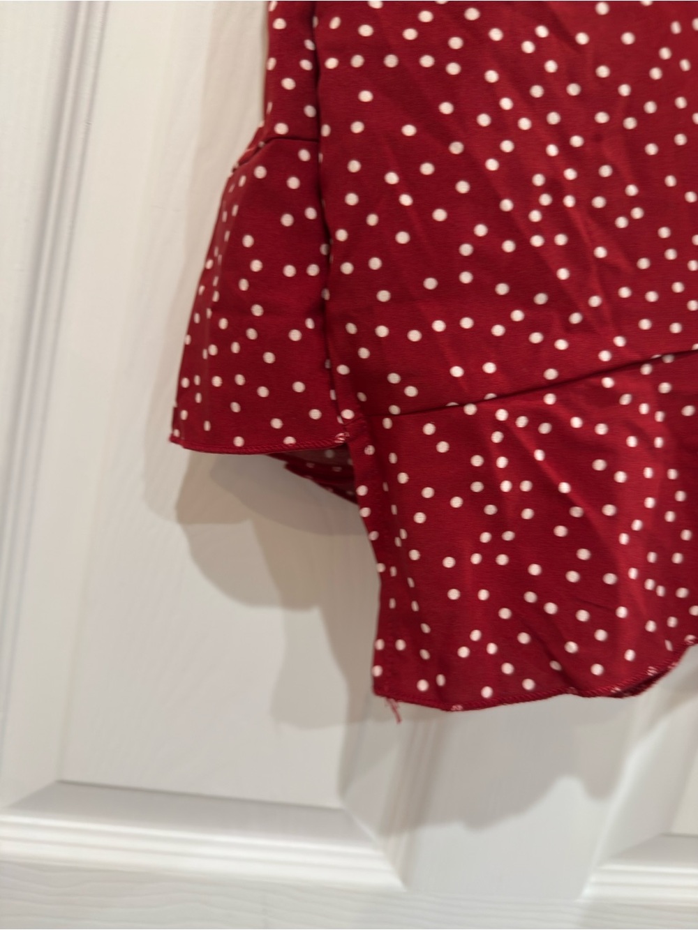 Red Polka Dot Faux Wrap Skirt Skort - Picture 14 of 16